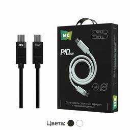 MORE CHOICE K87aa 3.0A PD60W Type-C - Type-C 2м черный кабель