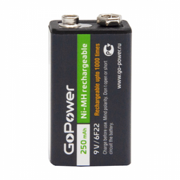 GoPOWER 6F22 250mAh 9V NiMh аккумулятор