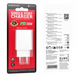 BOROFONE BA21A Pro Type-C QC3.0 20W 3.0А белый сетевое ЗУ