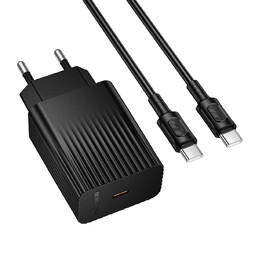 BOROFONE BAS75A USB-C 30W Black cетевое ЗУ+кабель 1m